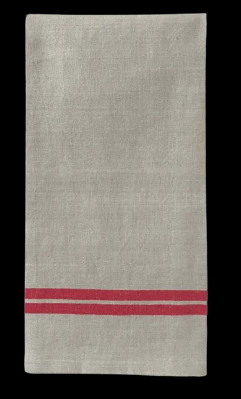 100% Linen Napkins, 20 x 20 Inches, Set of 4 – Red Stripe Table Napkins