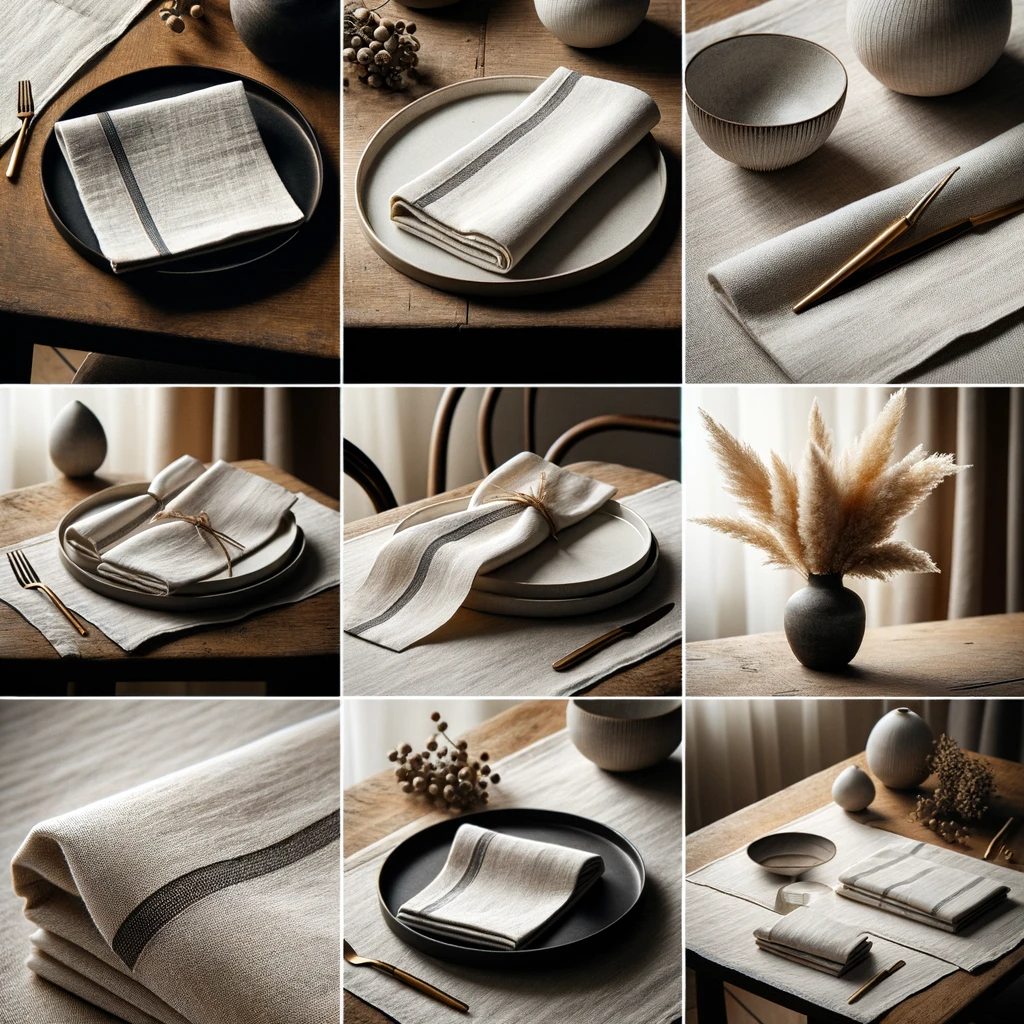 Order Bespoke Striped Linen Dinner Napkins